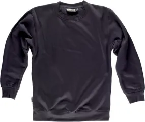 Black Sweater with Elastic Cuffs and Waistband