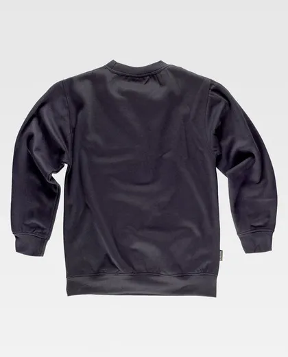 Black Sweater with Elastic Cuffs and Waistband