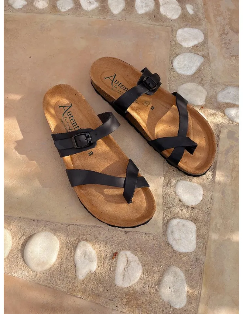 TITI black Bio leather sandal