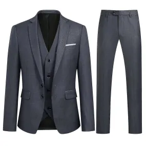 Traje de 3 piezas para hombre Trajes de boda Esmoquin Blazer Chaleco Pantalones Q