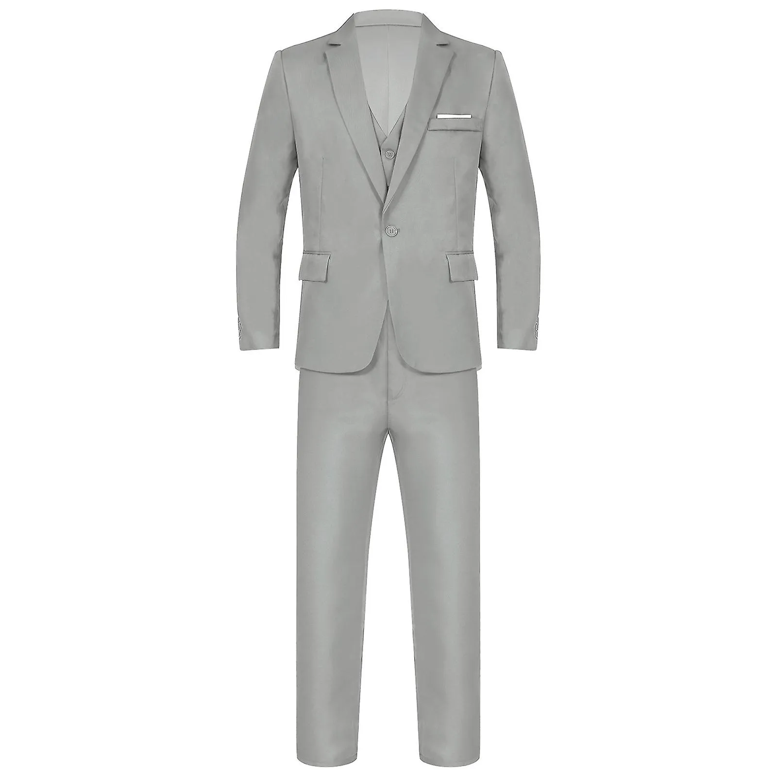 Korean Men's Slim Fit Wedding Suit Business 3pc Jacket Vest Pants Formal Tuxedo Suit.