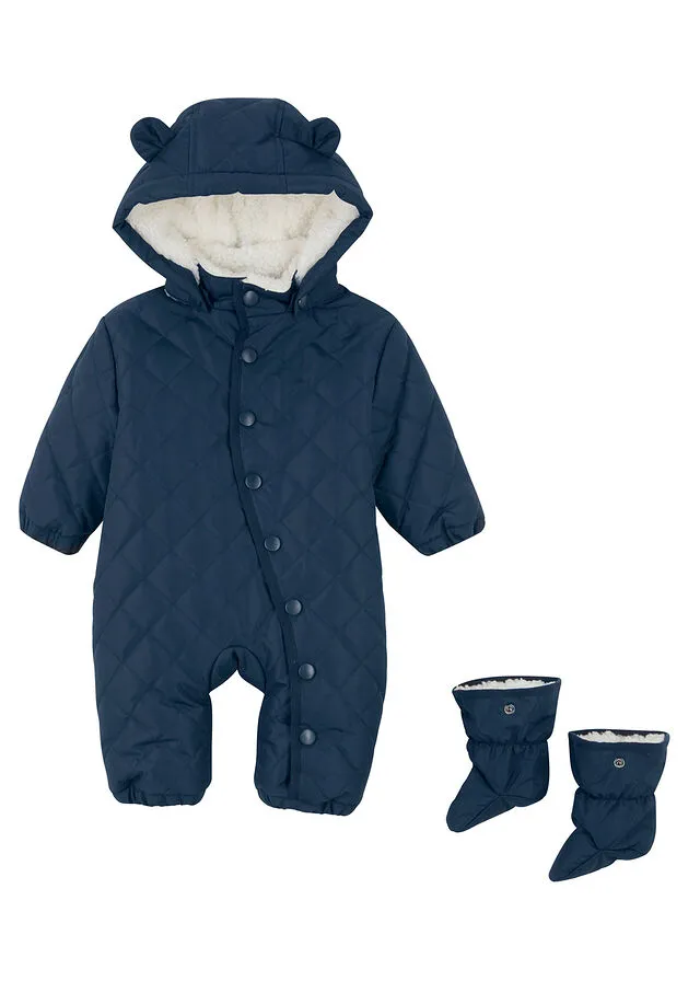 Snowsuit for Baby with Socks (2-Piece Set) Dark Blue