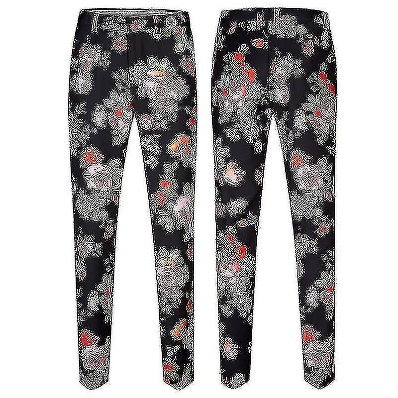 Men's Floral 2-Piece Slim Fit Suit Printed Blazer Pants Sets