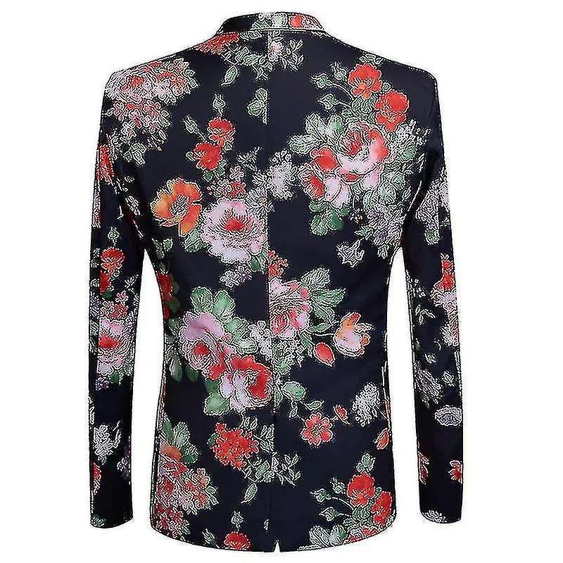 Men's Floral 2-Piece Slim Fit Suit Printed Blazer Pants Sets