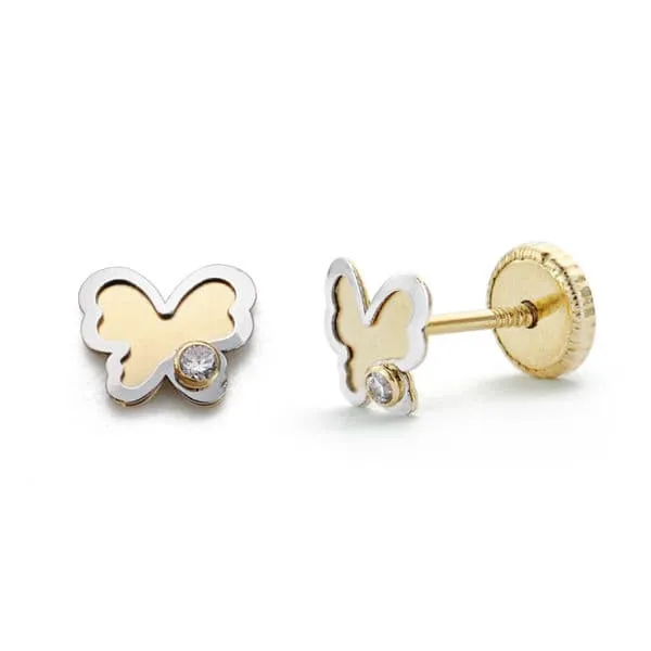 Two-Tone Gold Earrings