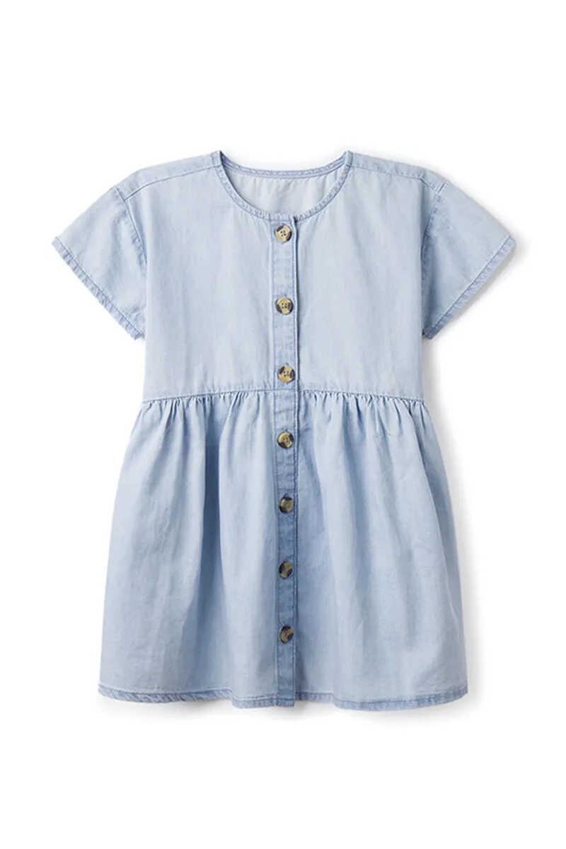 Girls' Light Blue Denim Dress