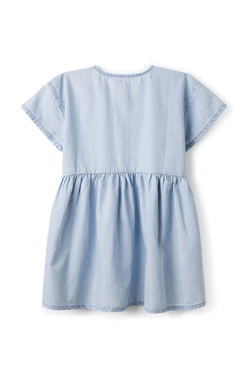 Girls' Light Blue Denim Dress