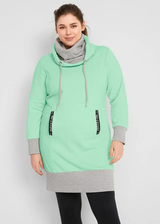 Vestido tipo sudadera con bolsillo de canguro Menta suave