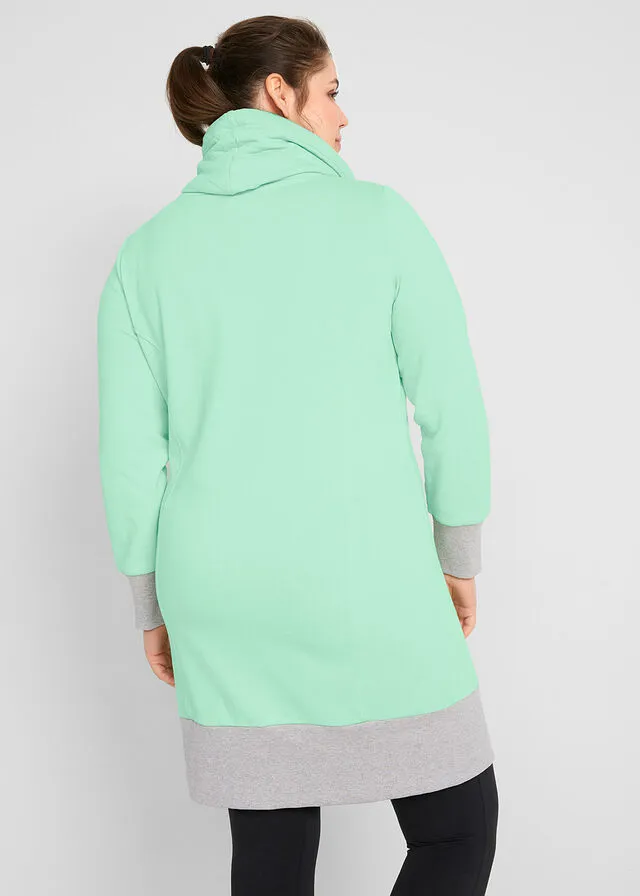 Vestido tipo sudadera con bolsillo de canguro Menta suave