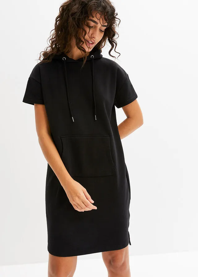 Black Short Sleeve Sweater Dress