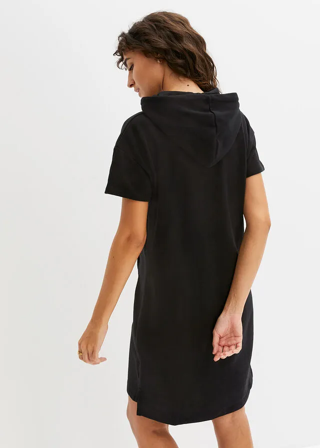 Black Short Sleeve Sweater Dress