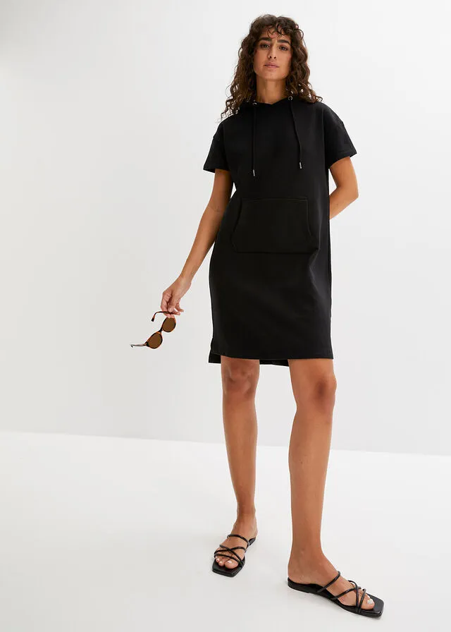 Black Short Sleeve Sweater Dress