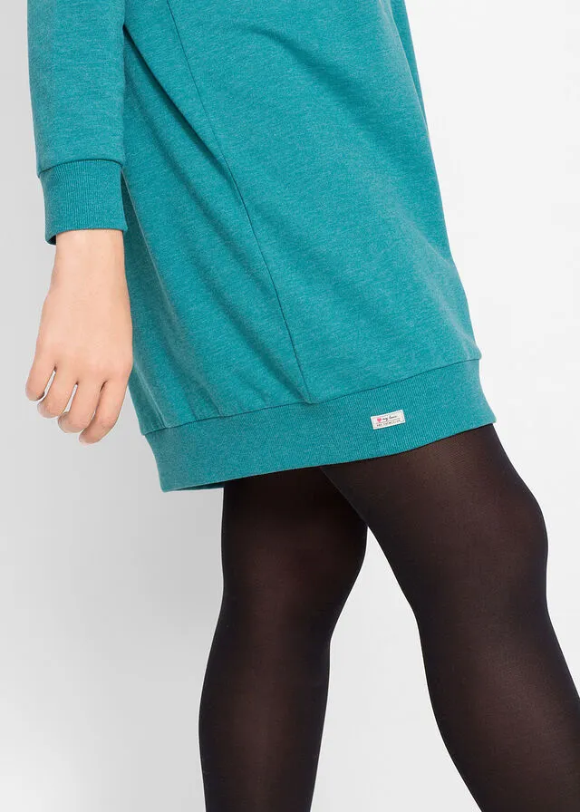 Turquoise cobalt raglan sleeve sweatshirt dress