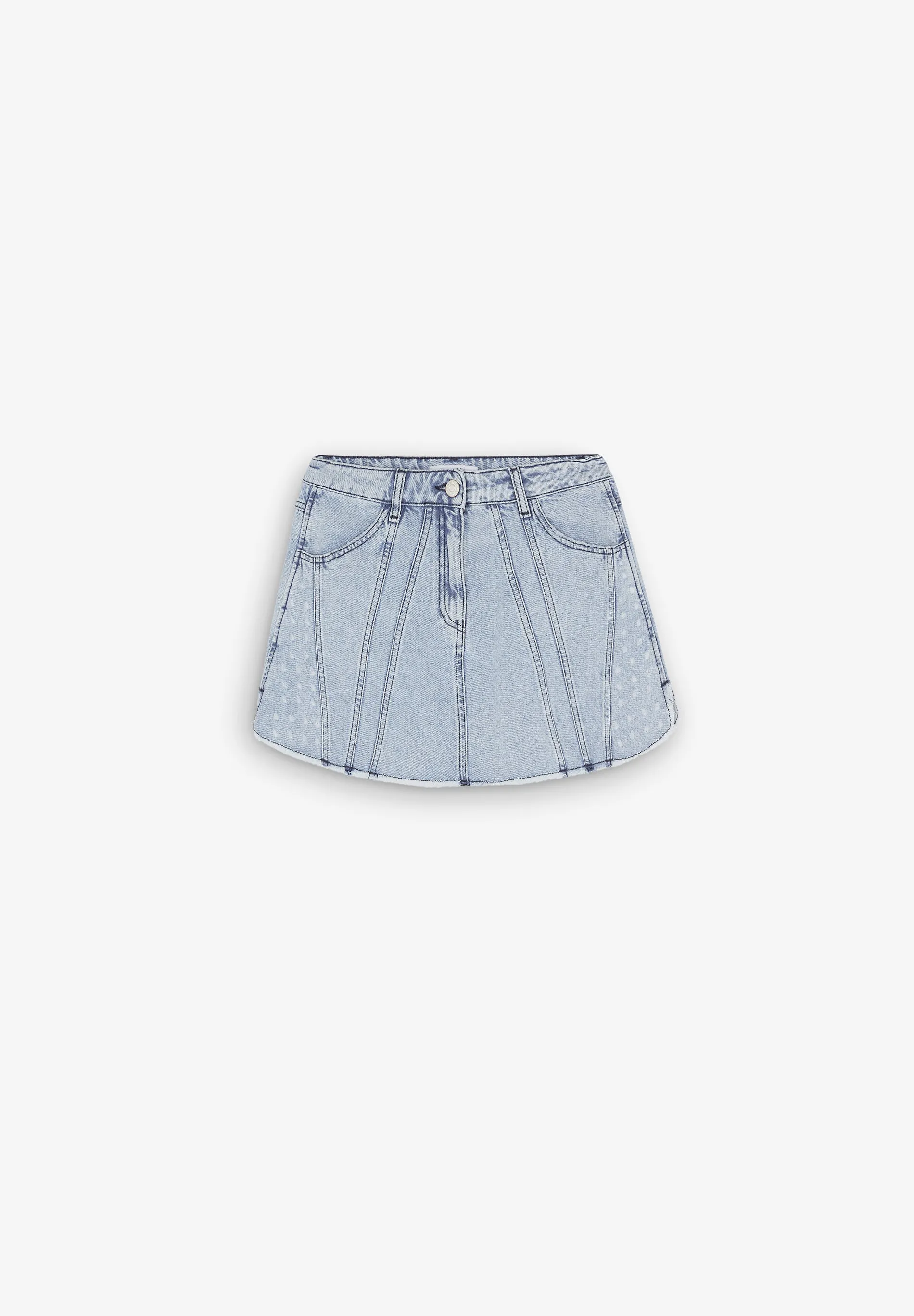 washed denim mini skirt