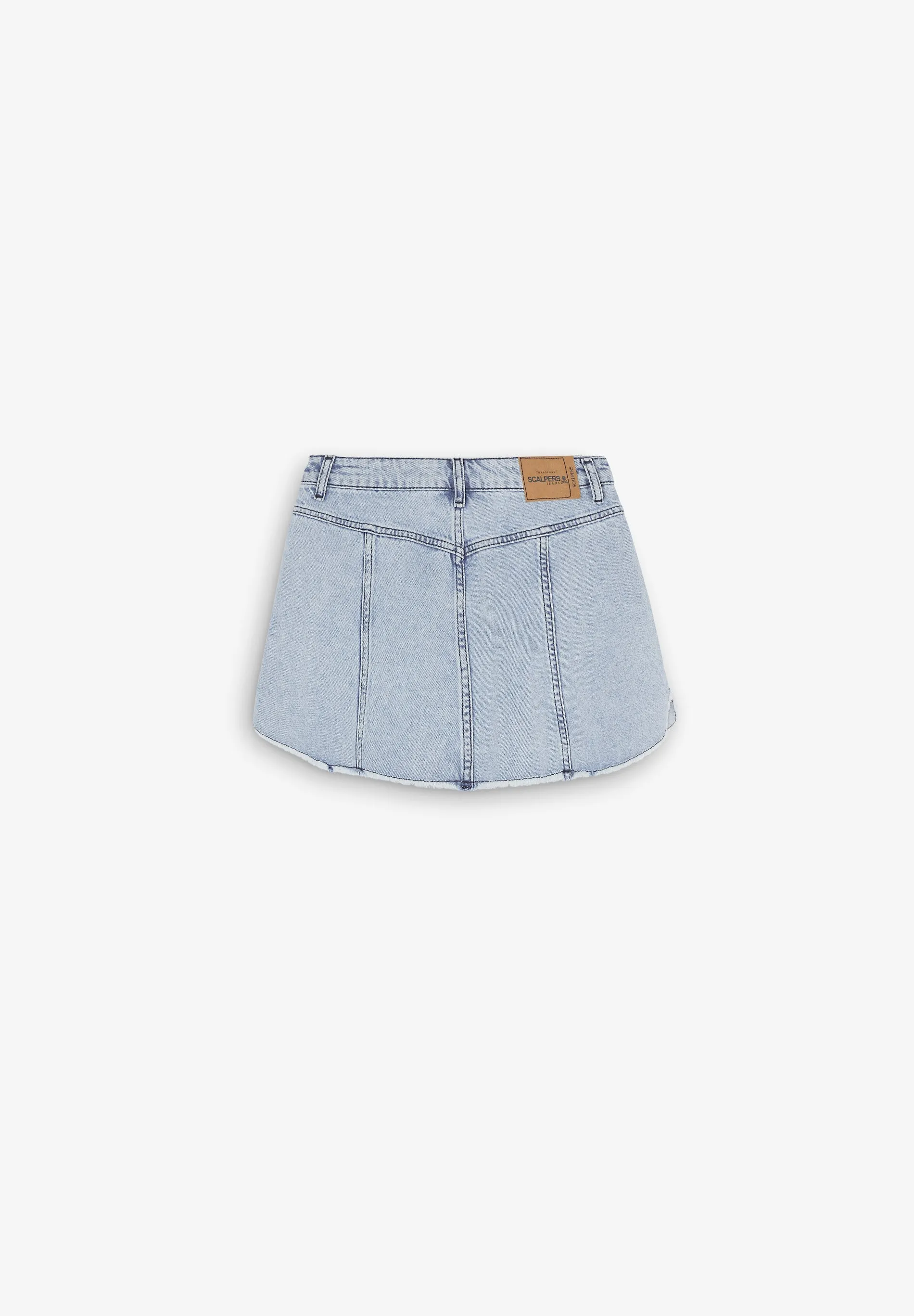 washed denim mini skirt