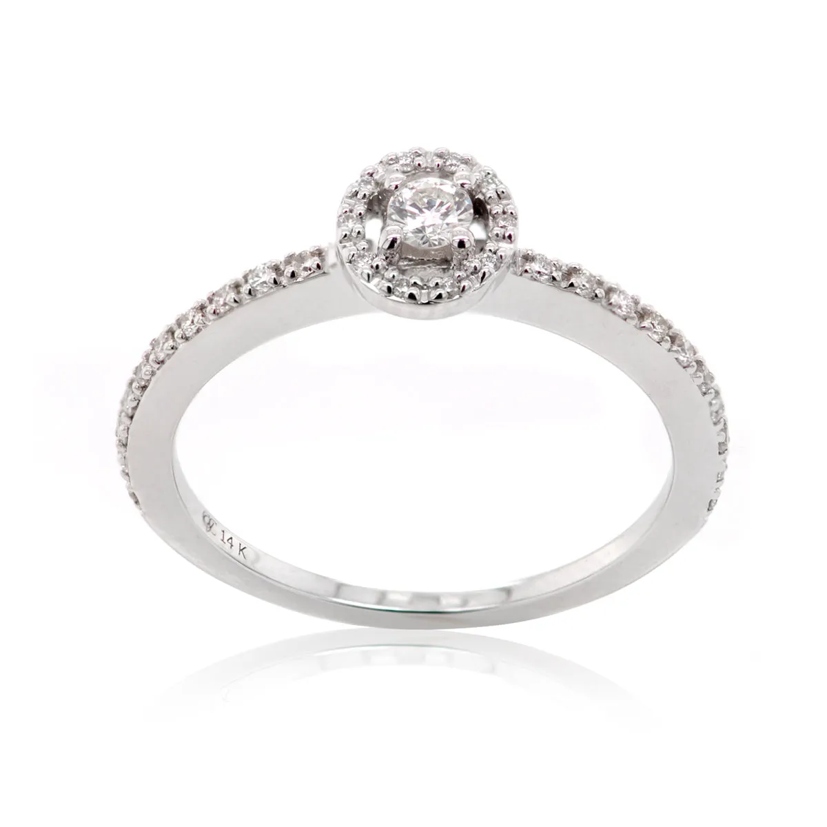 White Gold 14k 'PURE LOVE HALO' Promise Ring