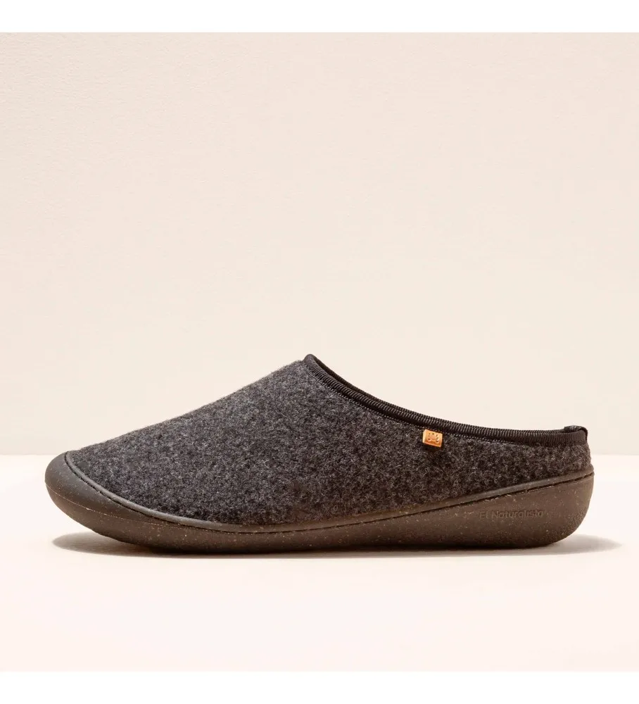 Wool Black Home gray slippers