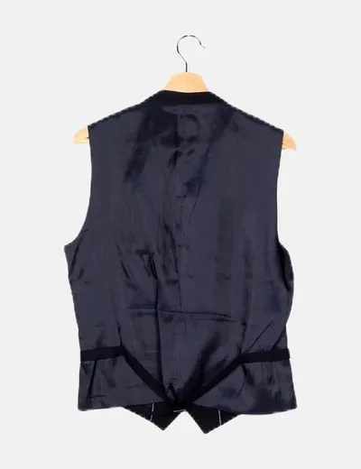 Navy Blue Buttoned Vest by Zara.