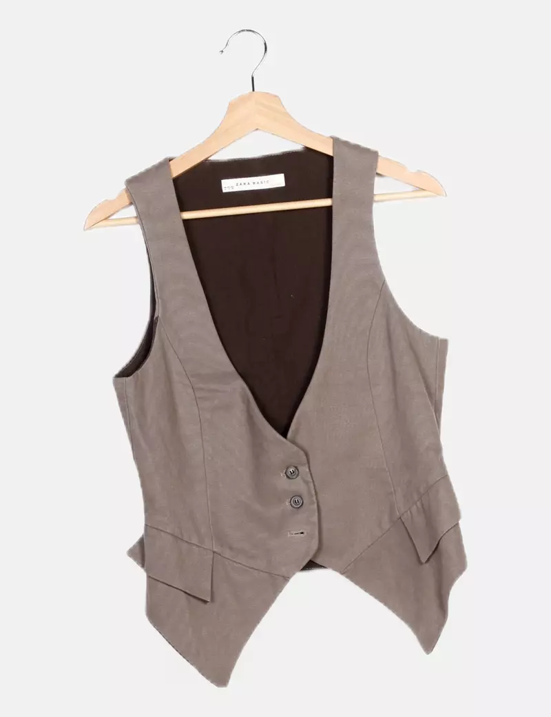 Gray Plain Zara Vest