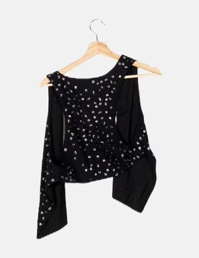 Zara Black Vest with Studs